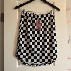 Black and white checker girls skirt
